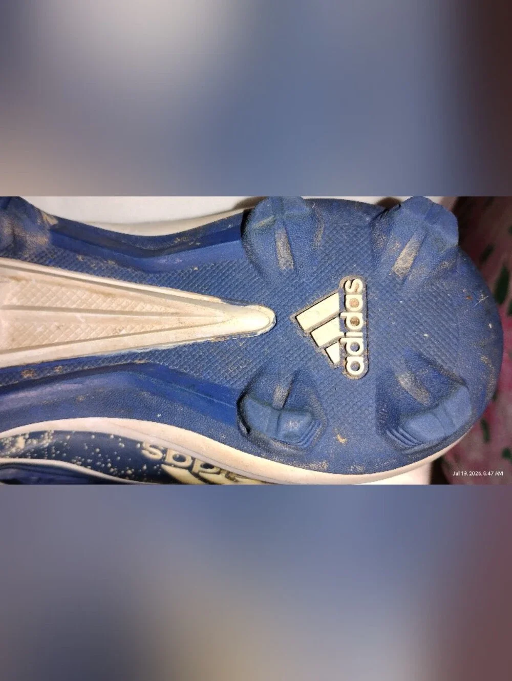 Adidas Blue Lace-Up Athletic Cleats with White Accents - Size 1.5